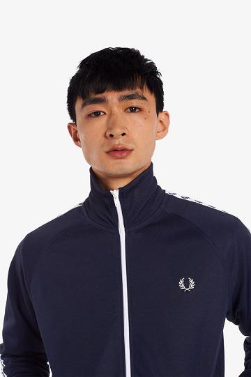 Fred Perry Taped Track Miesten Takki Tummanharmaat Sininen | FI 1791ZUTG